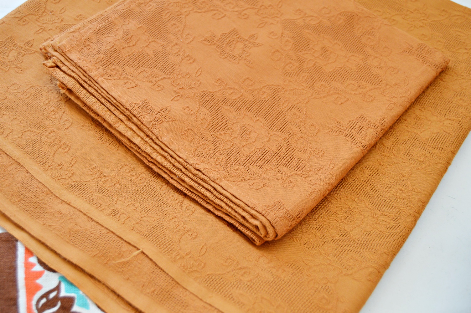 Kitchen Linens in Brown and Cream