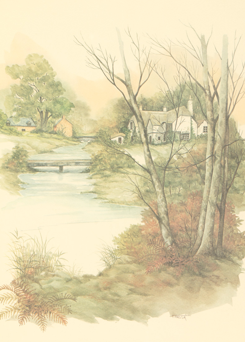 Massa Signed Original Framed Watercolor