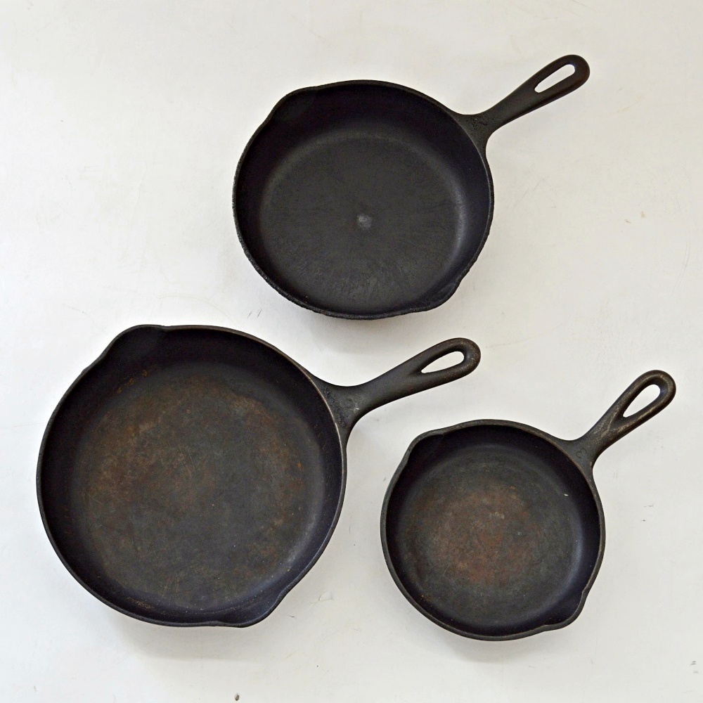 Three Cast Iron Skillets
