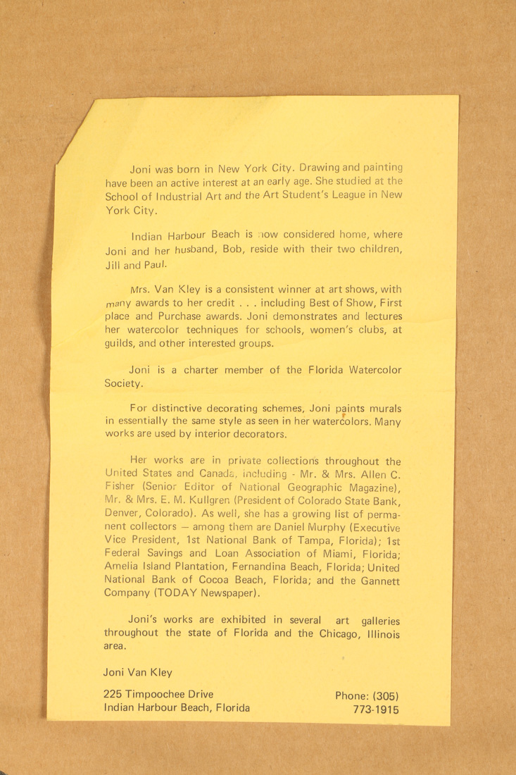 Joni Van Kley Original Watercolor Painting