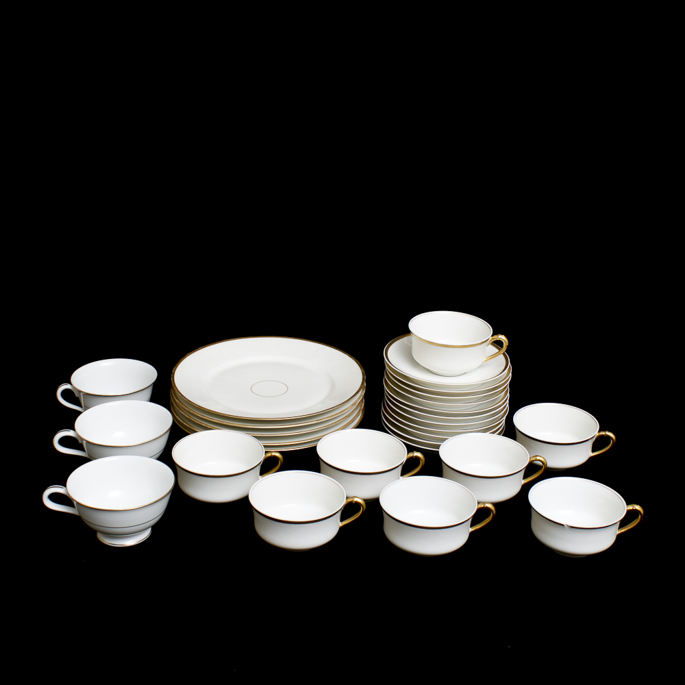 White and Gold Tone Haviland France and Noritake China