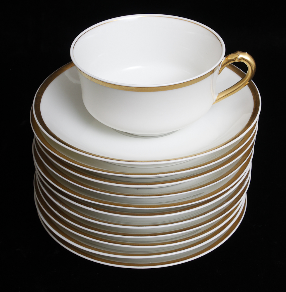 White and Gold Tone Haviland France and Noritake China