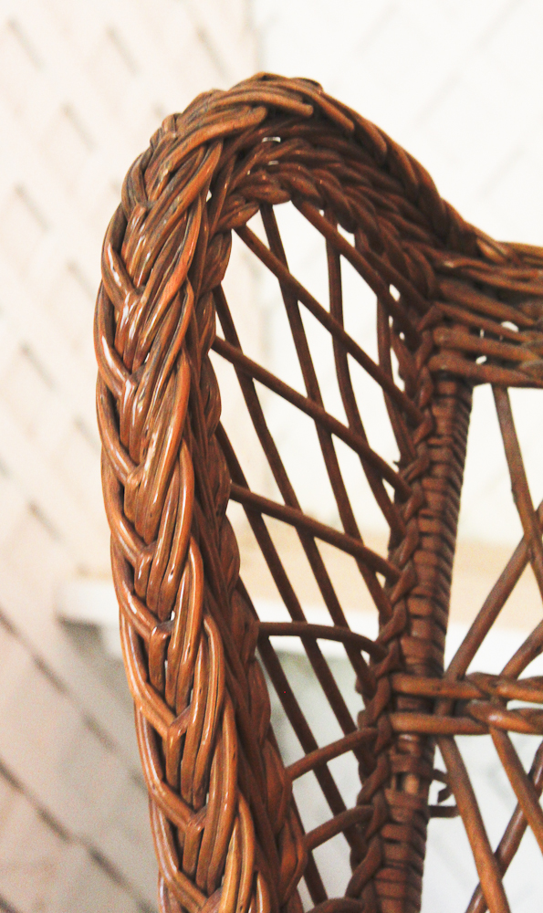 Wicker Rattan Wingback Rocking Chair