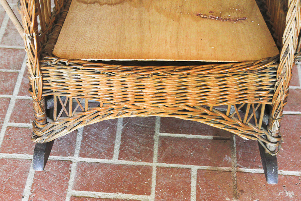 Wicker Rattan Wingback Rocking Chair