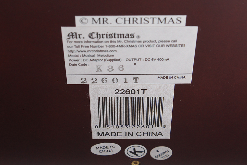 Mr. Christmas Musical Melodium Dance Music Box with Roller Drums