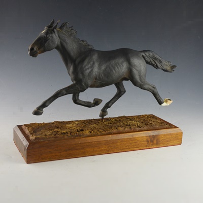Francis Eustis L/E Galloping Black Horse Sculpture