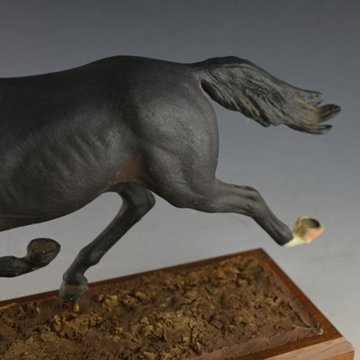 Francis Eustis L/E Galloping Black Horse Sculpture