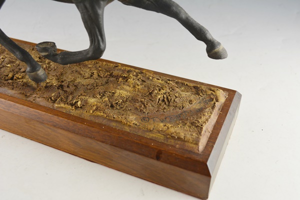 Francis Eustis L/E Galloping Black Horse Sculpture