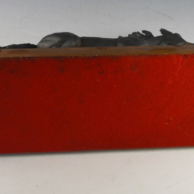 Francis Eustis L/E Galloping Black Horse Sculpture