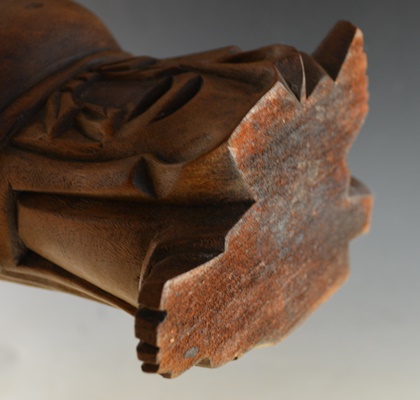 Wood Carved Smiling Buddah