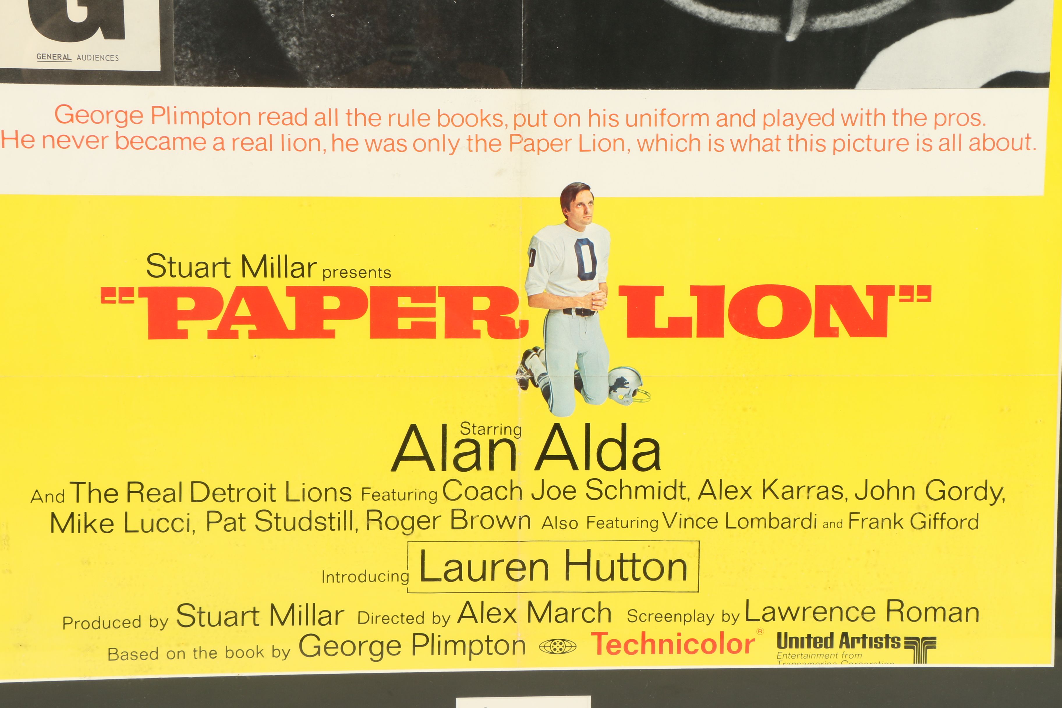 George Plimpton signed "The Paper Lion" Movie Poster