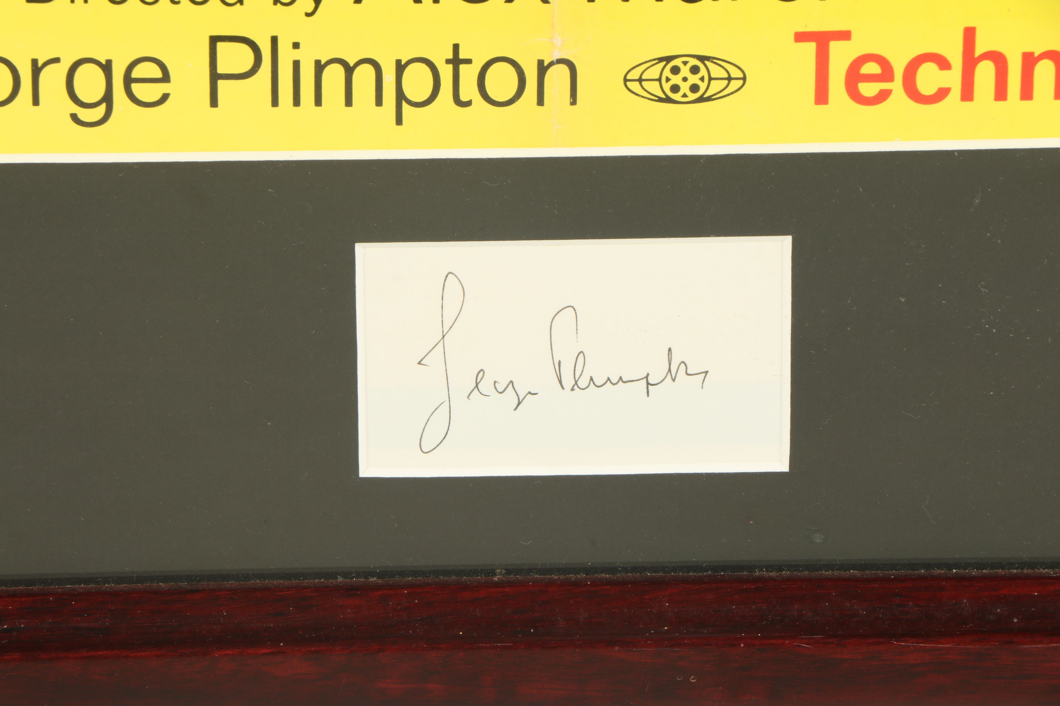 George Plimpton signed "The Paper Lion" Movie Poster