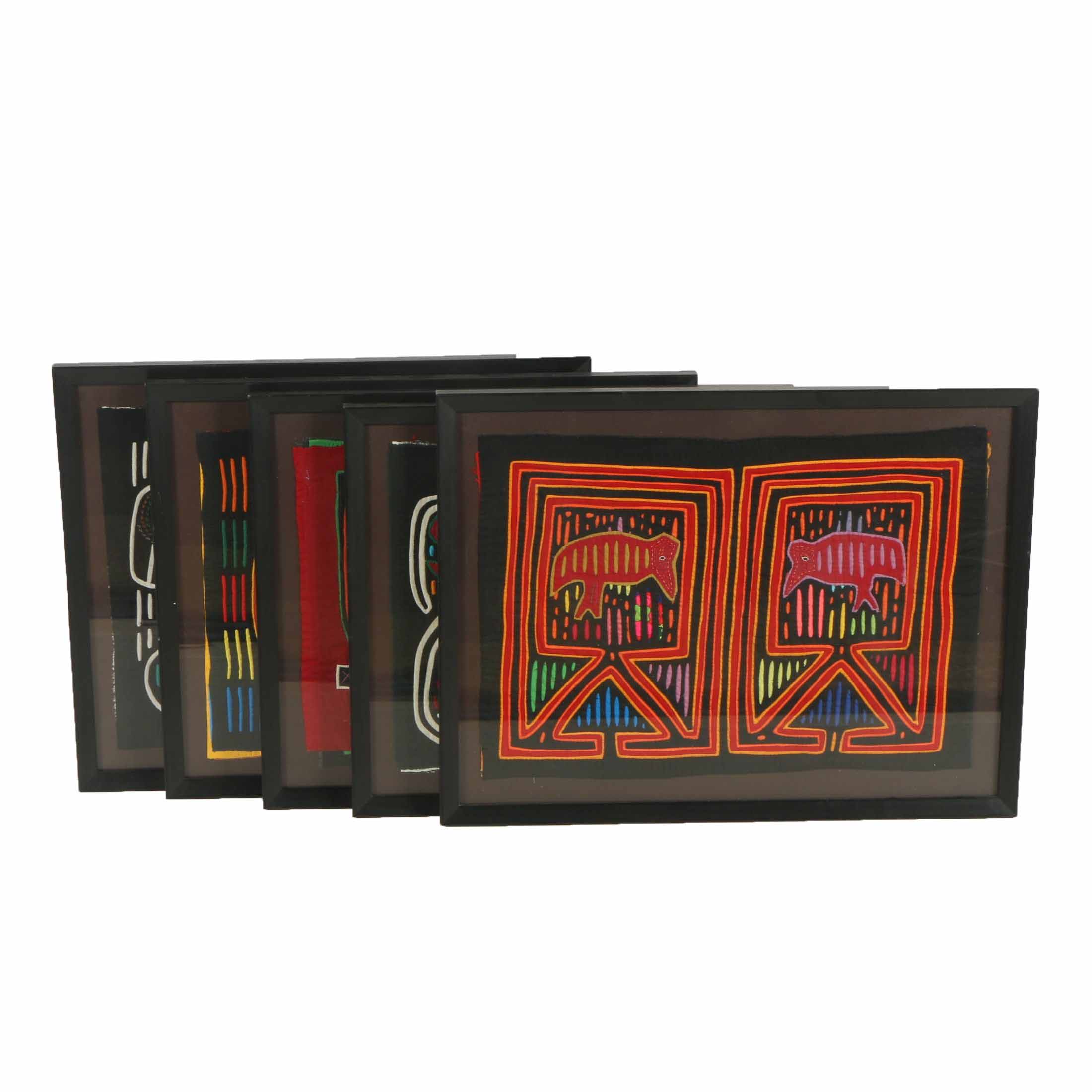 Collection of Framed Mola Embroideries