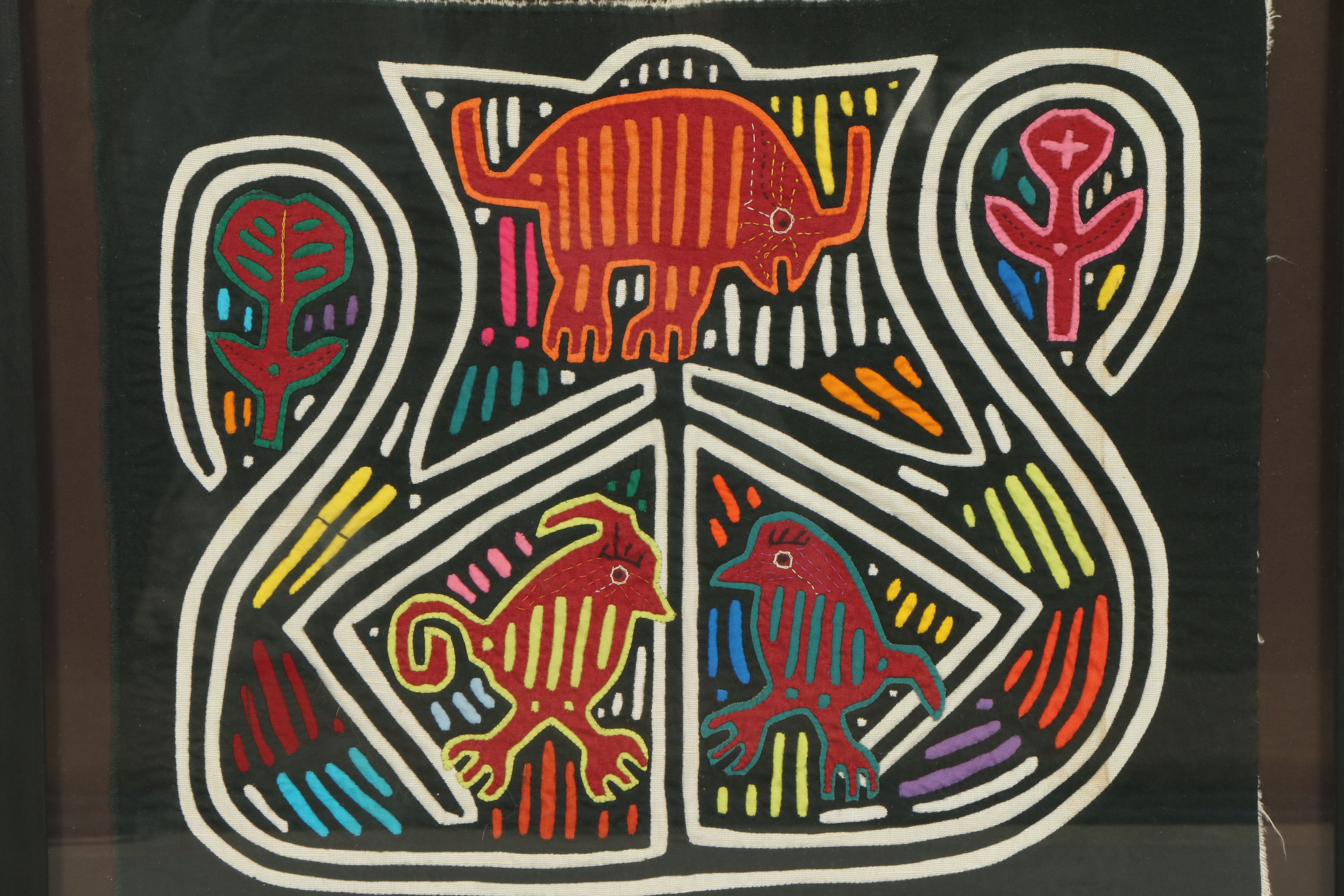 Collection of Framed Mola Embroideries