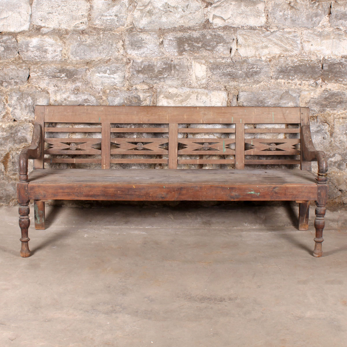 Indonesian Inspired Oak Bench