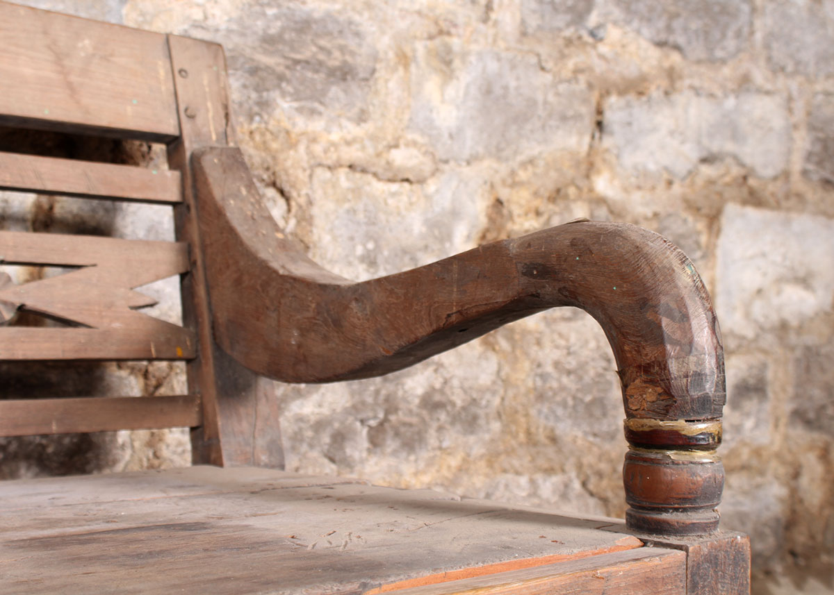 Indonesian Inspired Oak Bench