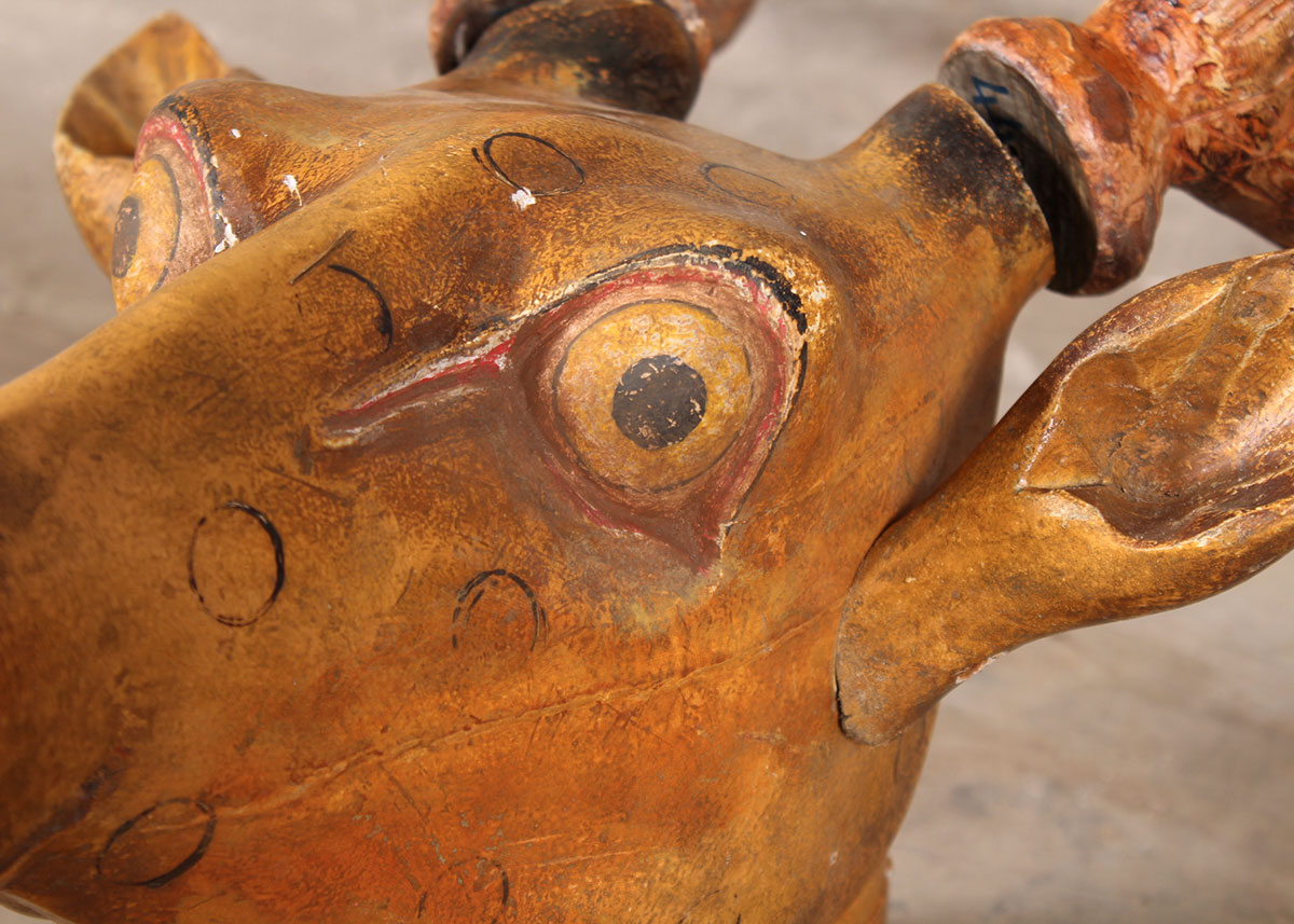 Wooden Faux Stag Head Wall Mounts