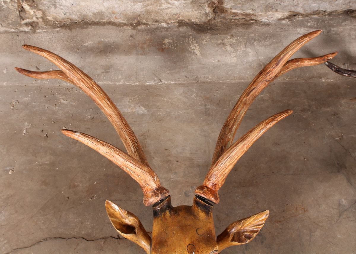 Wooden Faux Stag Head Wall Mounts