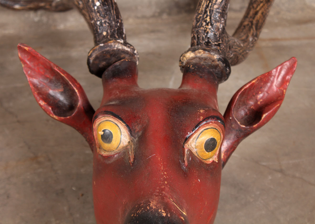 Wooden Faux Stag Head Wall Mounts