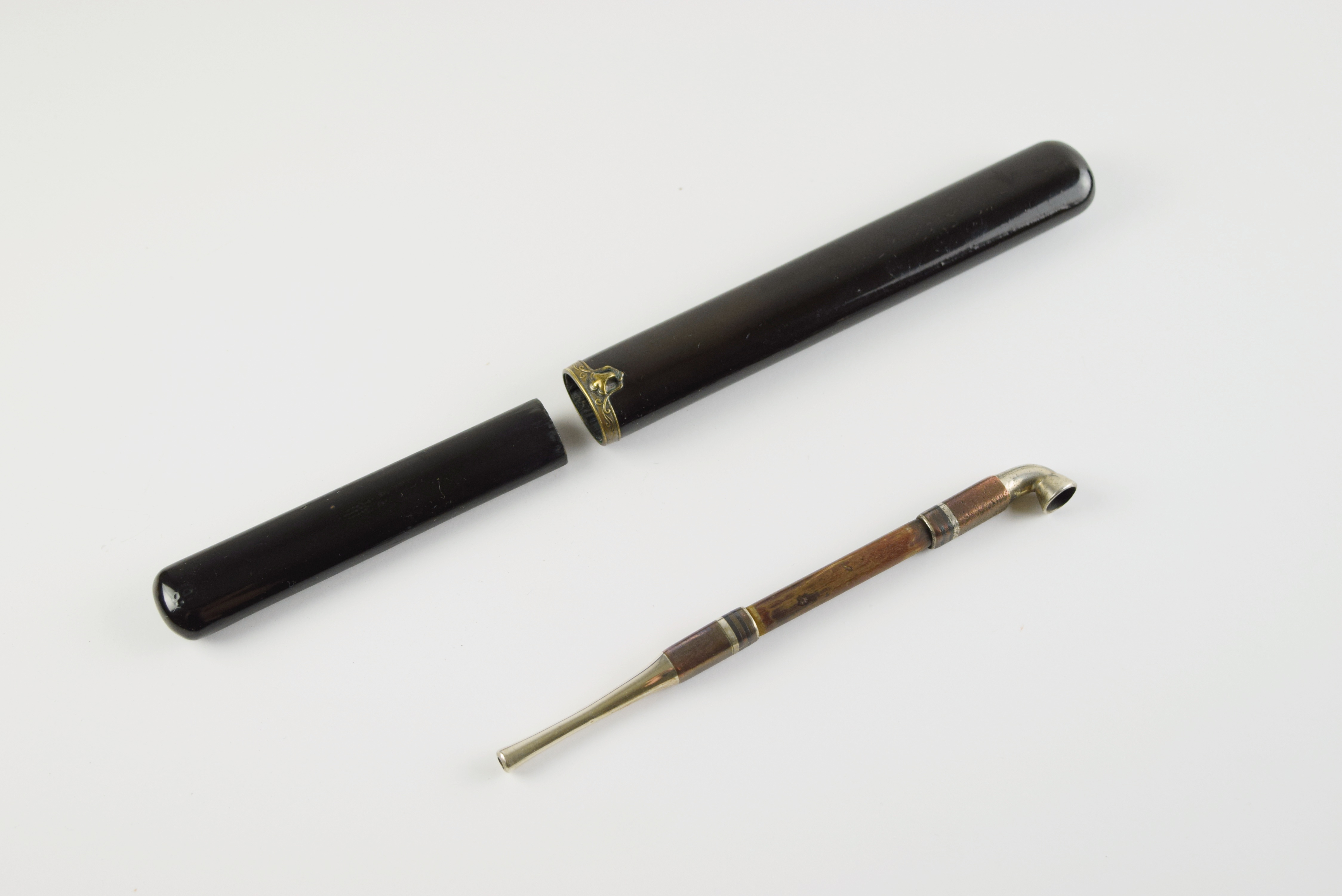 Antique Japanese Kiseru (Smoking Pipe) with Tobacco Pouch