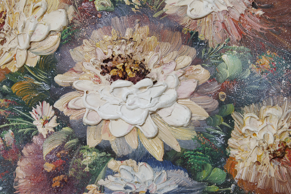 Oil Painting of Floral Still Life by P. Keeling