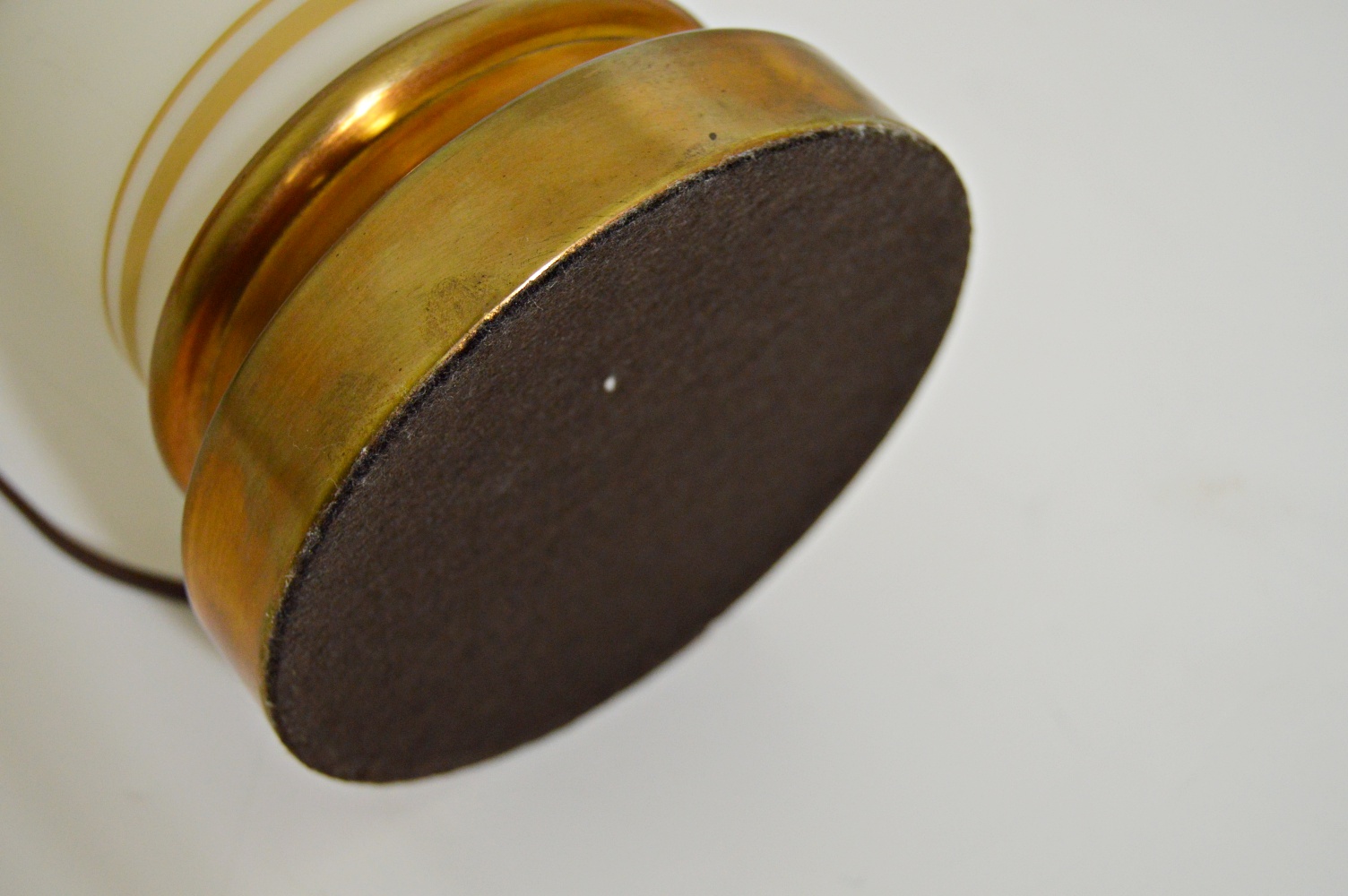 Pair of Vintage White Satin Glass Table Lamps with Landscapes