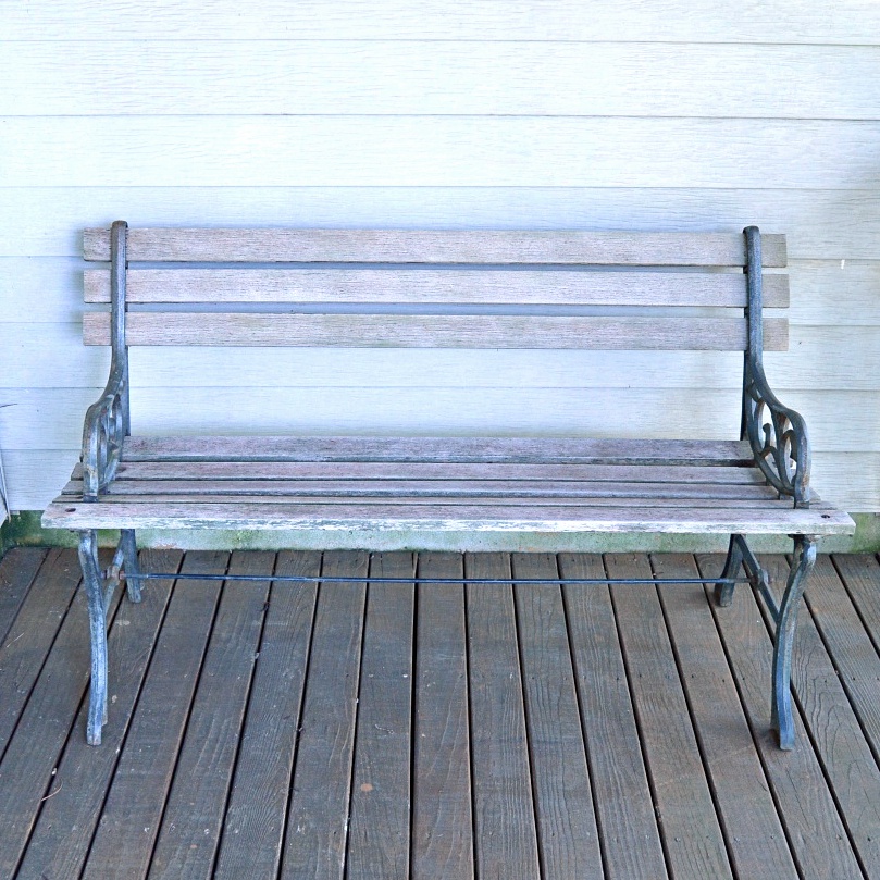 Wood and Iron Park Bench
