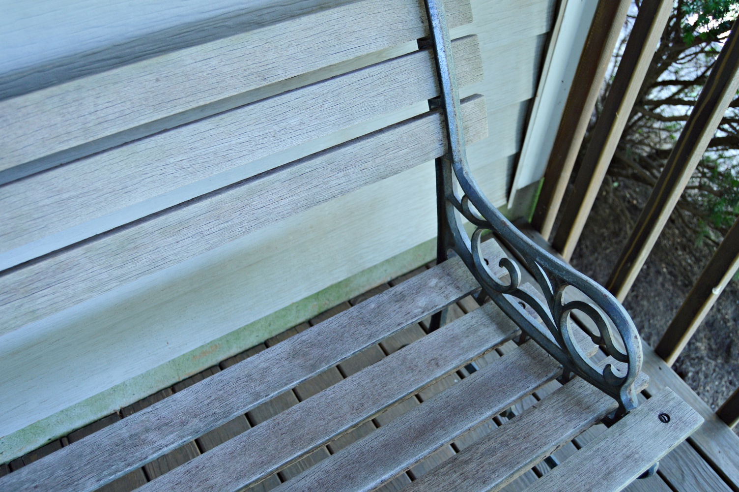 Wood and Iron Park Bench