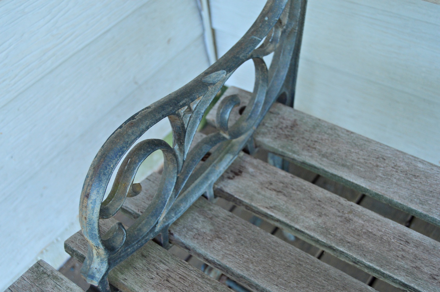Wood and Iron Park Bench