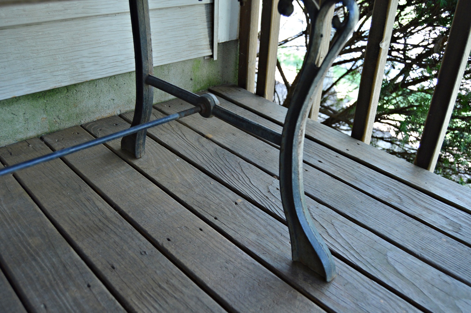 Wood and Iron Park Bench