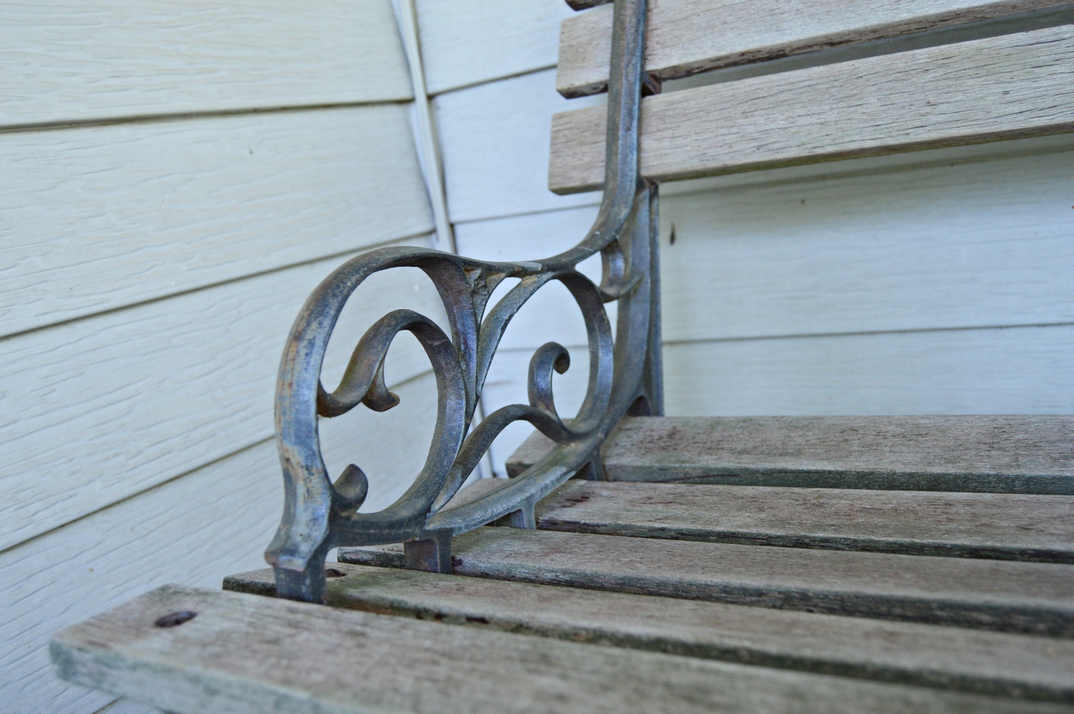 Wood and Iron Park Bench