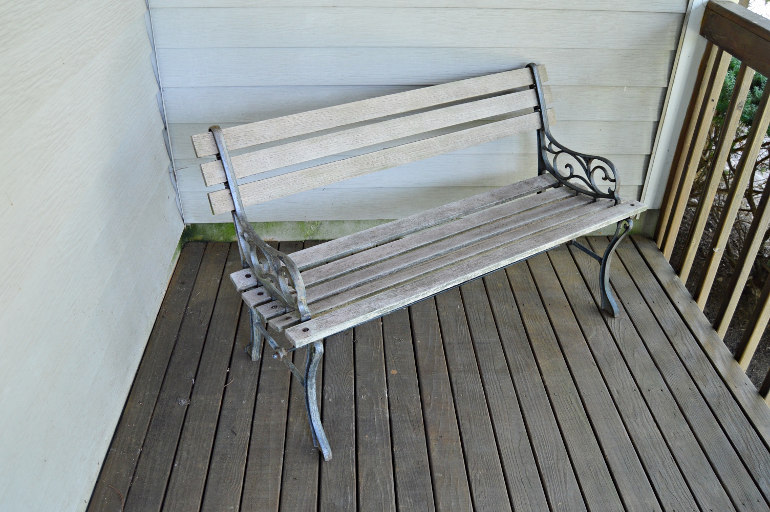 Wood and Iron Park Bench