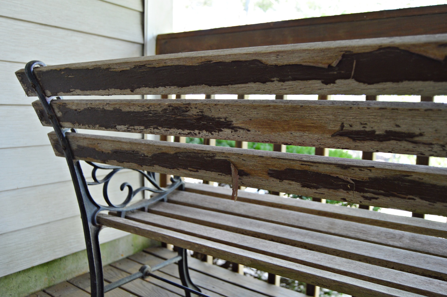 Wood and Iron Park Bench