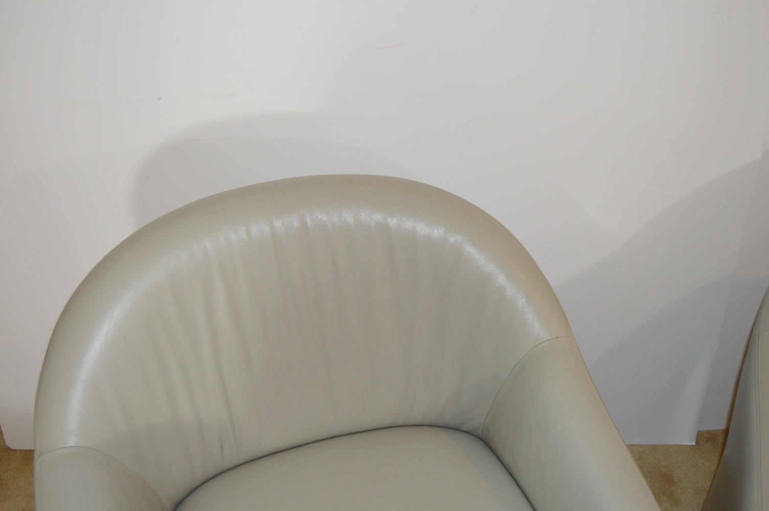 Pair of Mid Century Paul Brayton Gray Leather Club Chairs