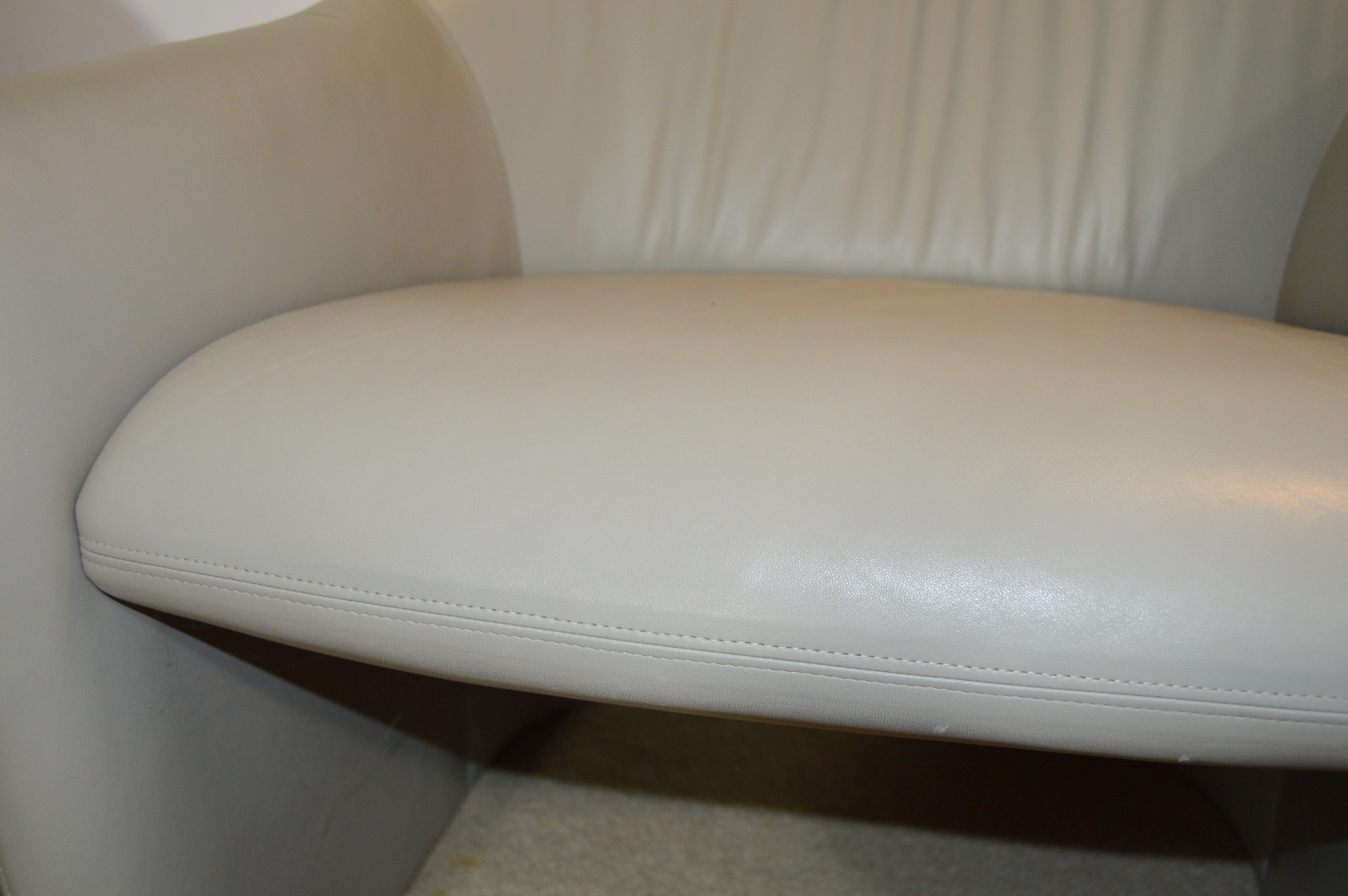 Pair of Mid Century Paul Brayton Gray Leather Club Chairs