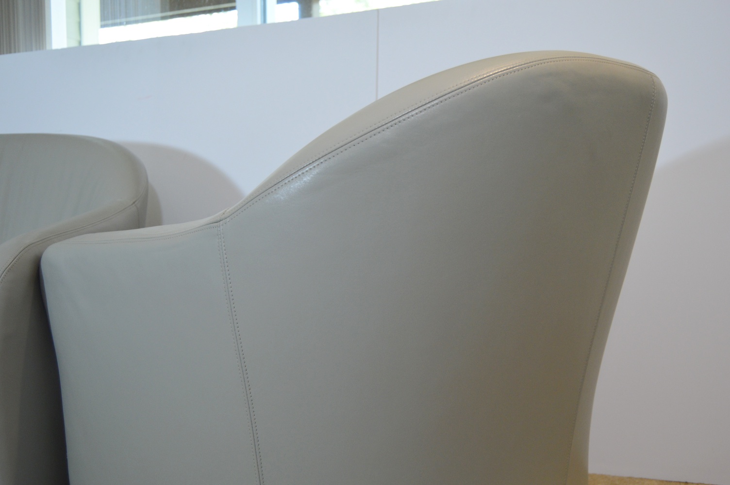 Pair of Mid Century Paul Brayton Gray Leather Club Chairs