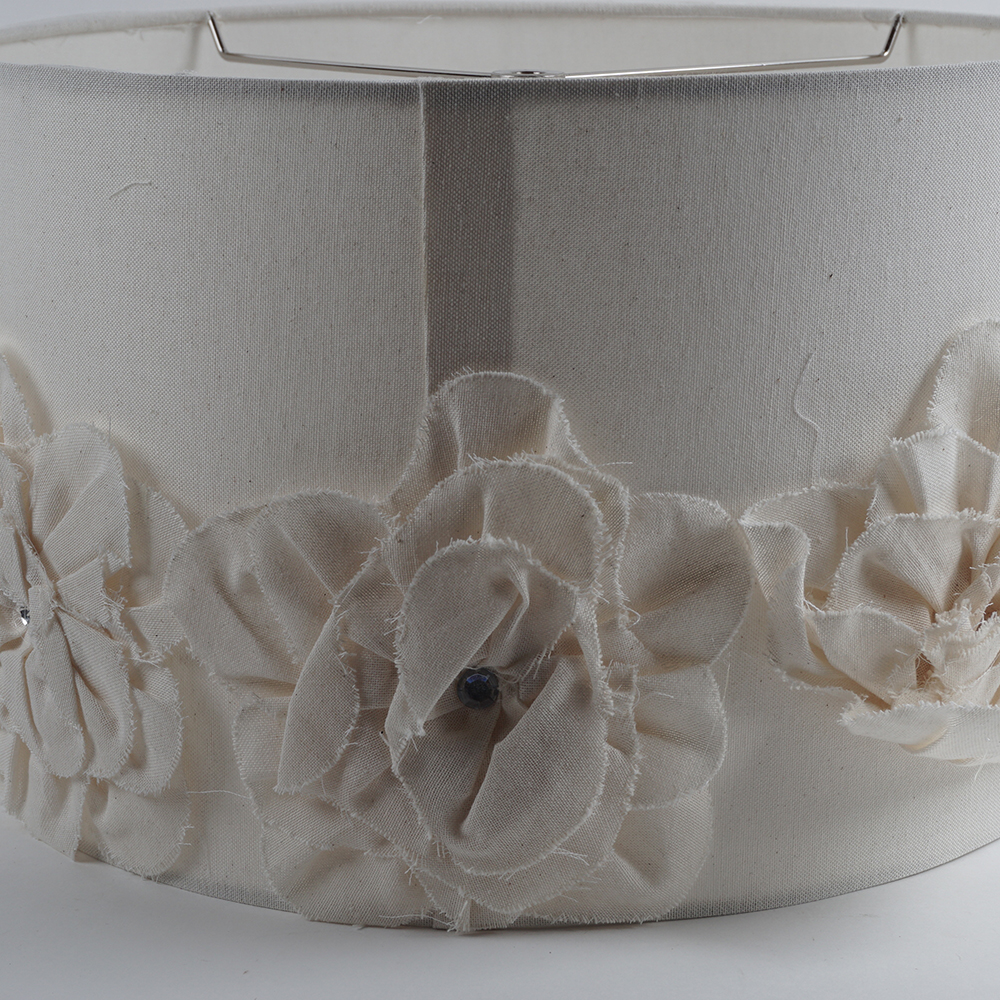 Rosette Motif Lamp Drum Shade Pair