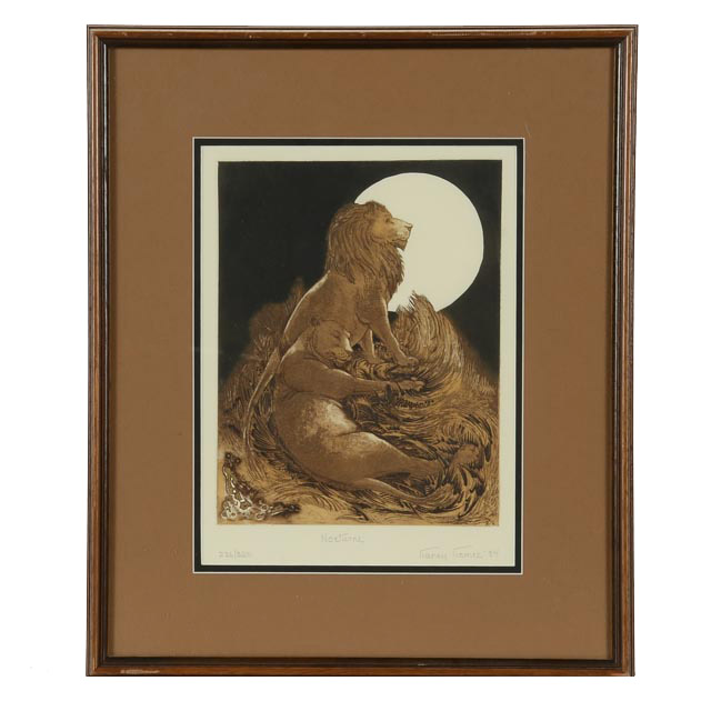 Nancy Nemec 1984 Aquatint Etching "Nocturne"