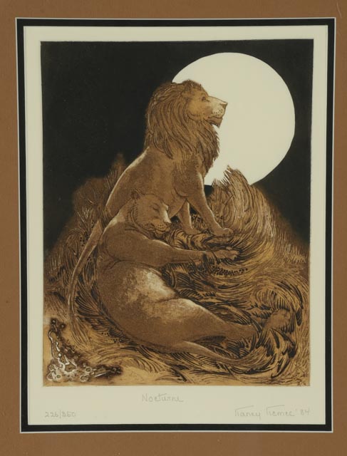 Nancy Nemec 1984 Aquatint Etching "Nocturne"