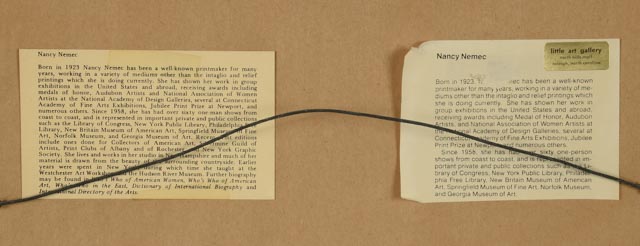 Nancy Nemec 1984 Aquatint Etching "Nocturne"