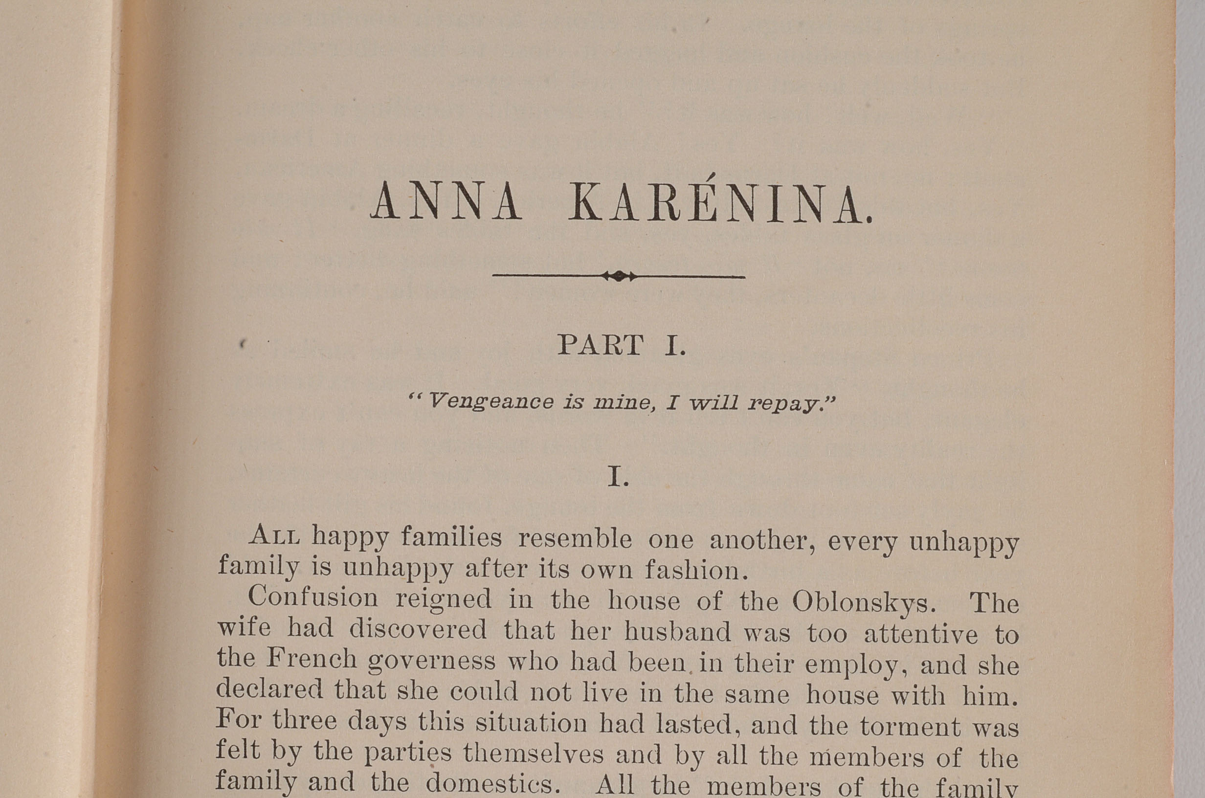 1886 First Edition in English of "Anna Karenina" by Tolstoy