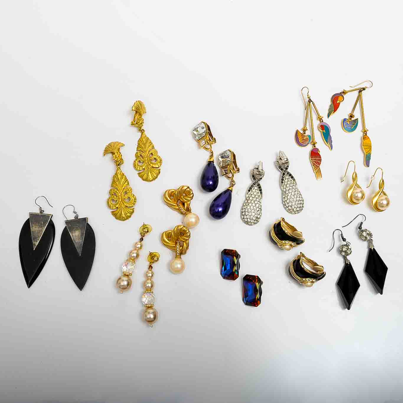 Generous Assortment of 1980s Costume Earrings