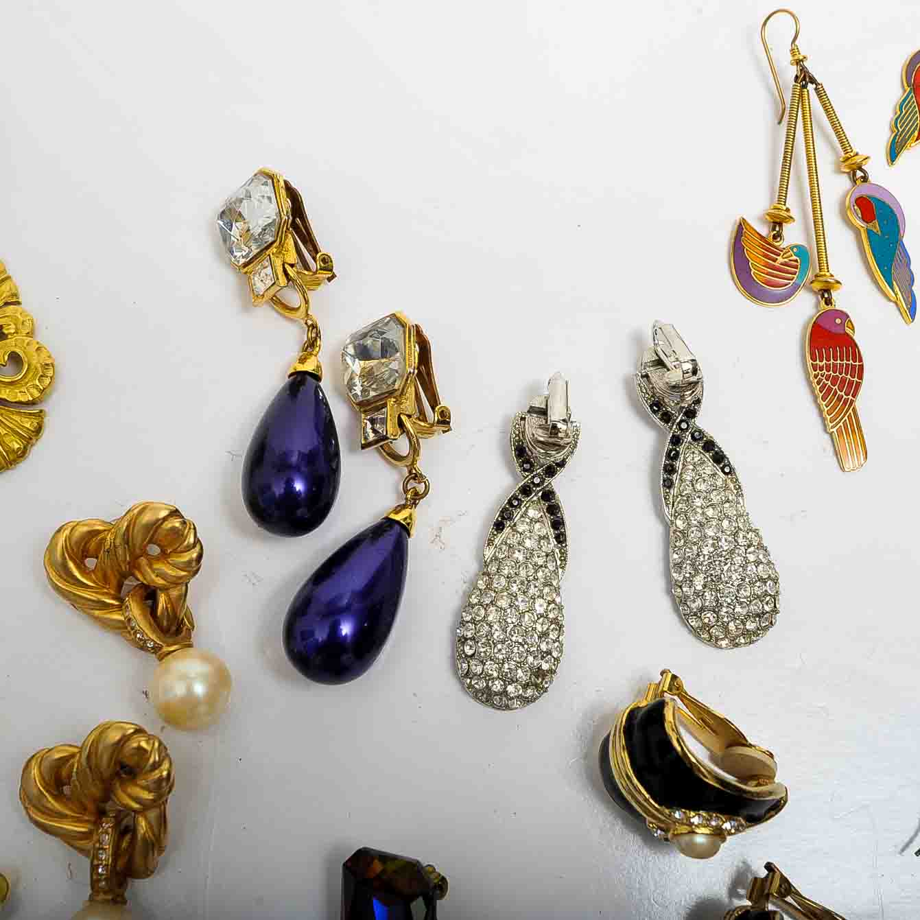 Generous Assortment of 1980s Costume Earrings