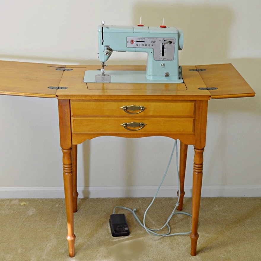 1960s Singer 338 Sewing Machine with Table