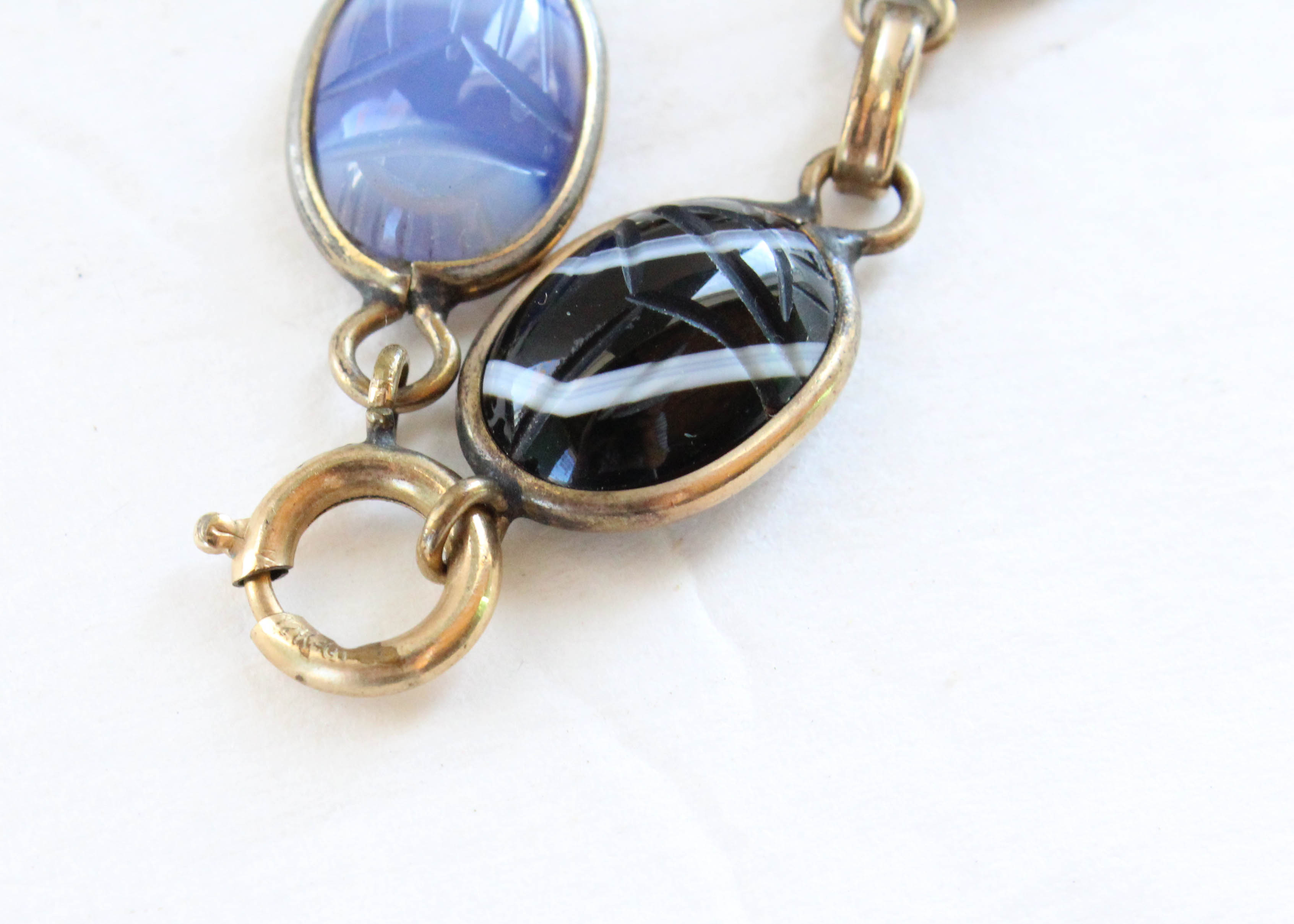 Three Vintage Scarab Bracelets