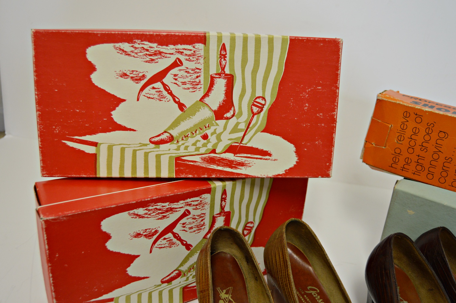 Three Pairs of Women's 1960s Lizard Heels, Size 9AAA