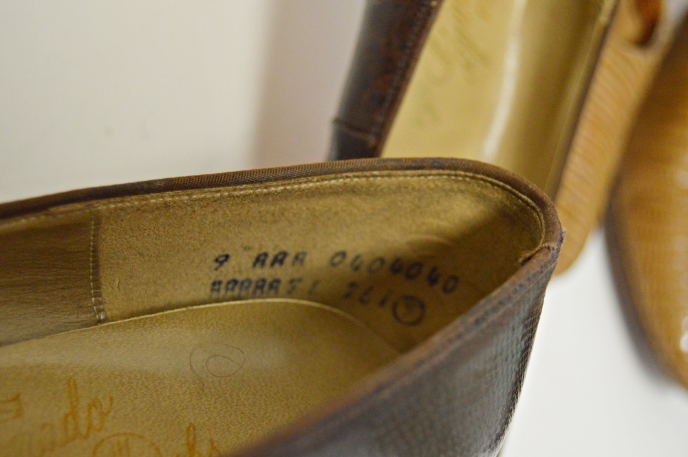 Three Pairs of Women's 1960s Lizard Heels, Size 9AAA