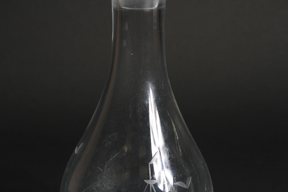 Glass Decanter and Snack Bowls