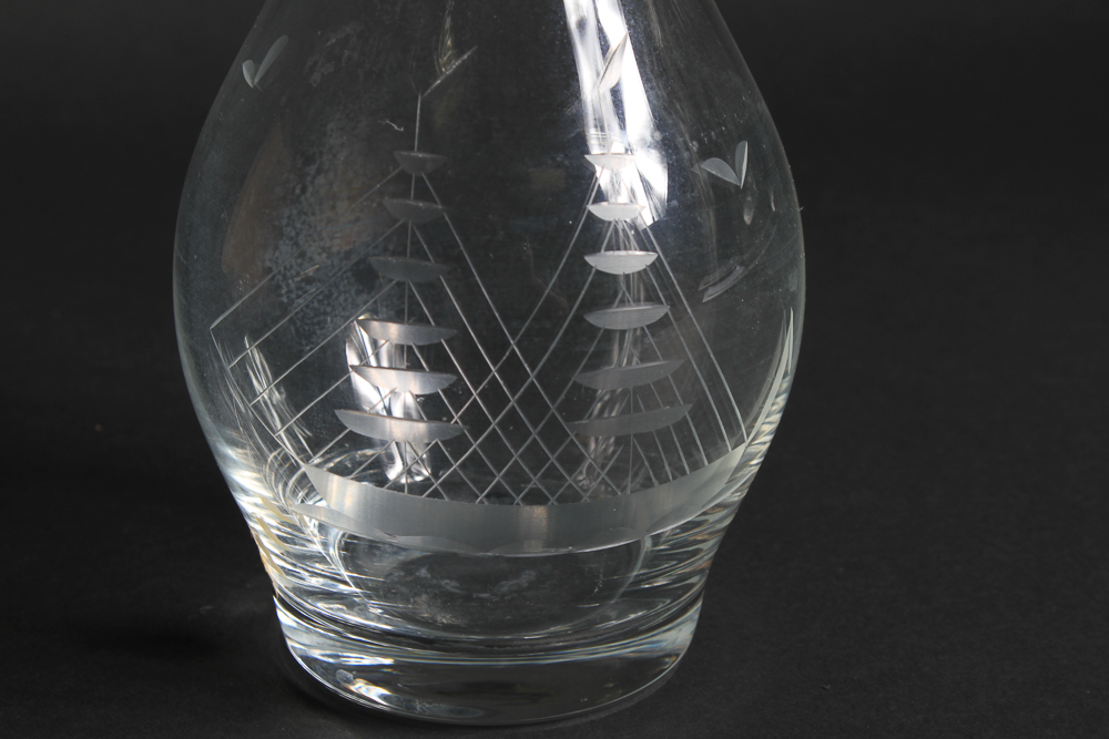 Glass Decanter and Snack Bowls