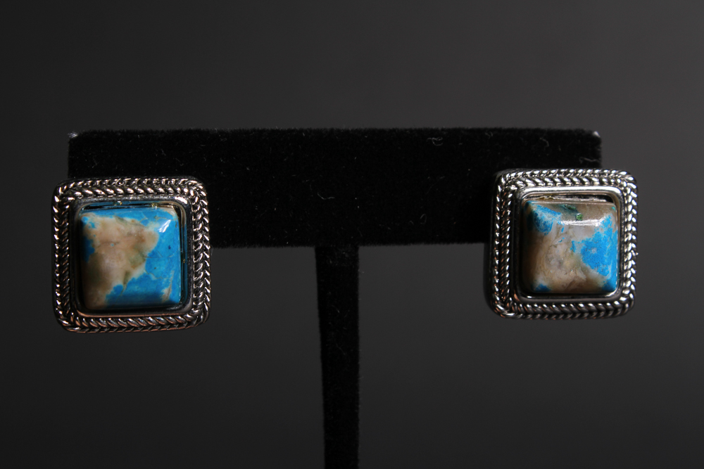 Faux Turquoise Silver Tone Jewelry